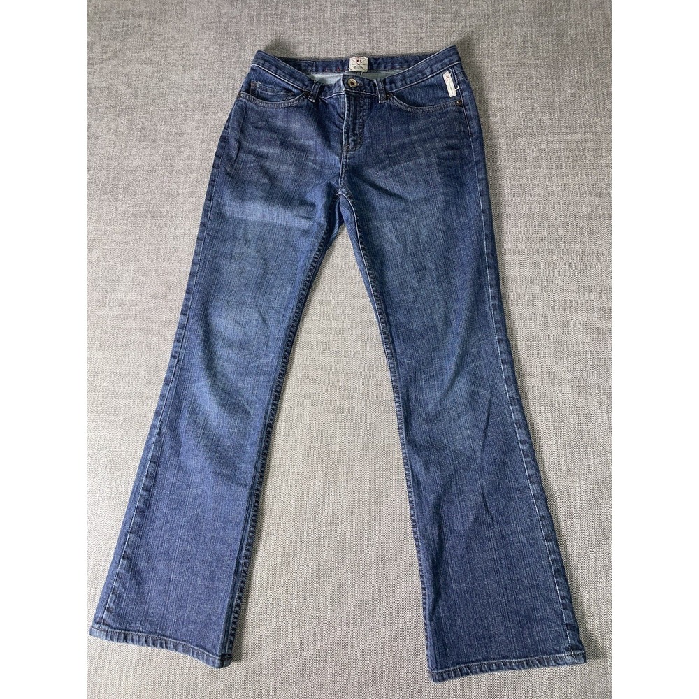 X2 Denim Laboratory blue denim stretch pockets flare leg jeans 30" Stretch